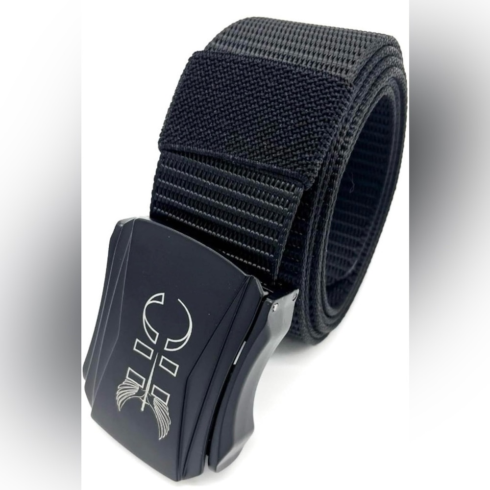 HC Logo Holster Carry Belt, Black, Heavy Duty Metal Belt Buckle